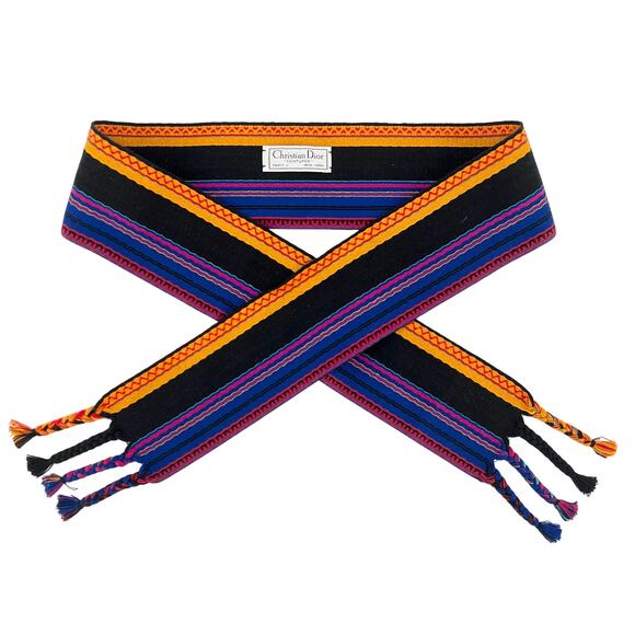 Christian Dior Ceintures hand loomed self tie belt vintage 90s - Picture 1 of 5